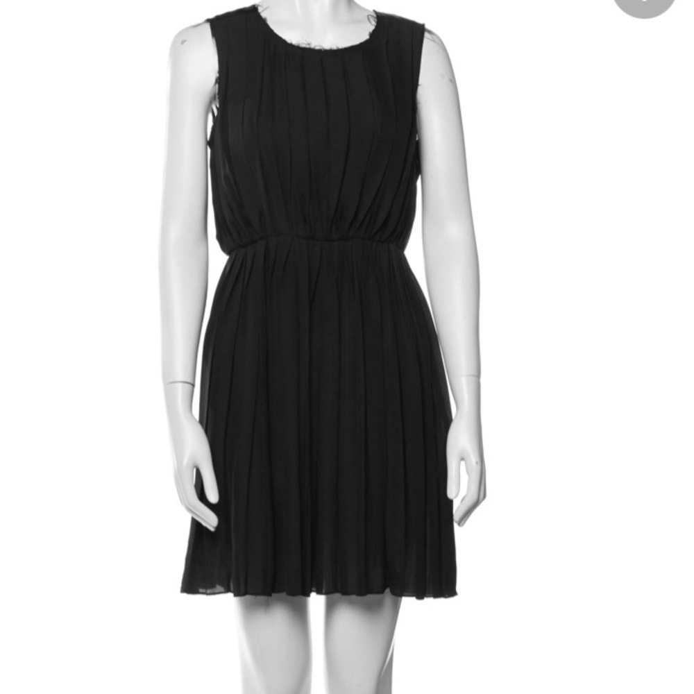 Rag & Bone Silk Pleated Dress Navy 6